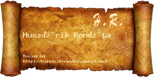 Huszárik Renáta névjegykártya